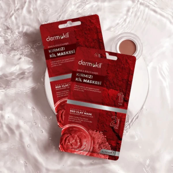 Dermokil Masca cu argila rosie amazoniana anti-acnee si cosuri 2 × 7,5 ml - image 3