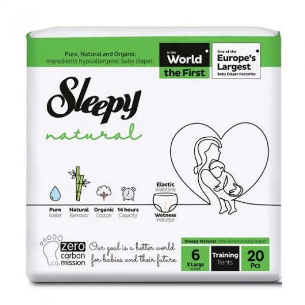 Sleepy Natural Sensitive Pants 6 X Large (15-25) 20buc - image 1