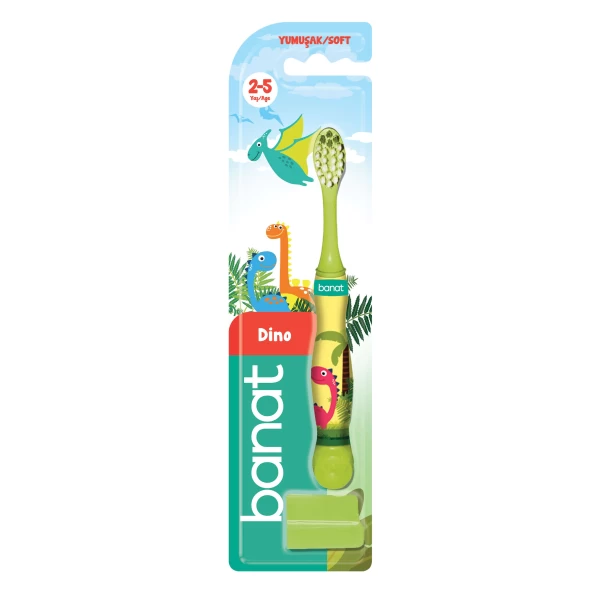 Banat Perie pentru dinti Dino copii 2-5 ani, Soft - image 1