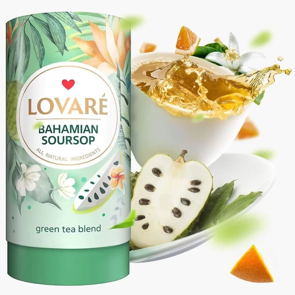 Lovare Ceai 80g verde chinezesc Bahamian Soursop, soursop (graviola) si petale de flori de galbenel - image 3