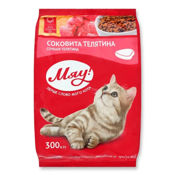 Miau! Hrana pentru pisici din vitel 300g - image 1