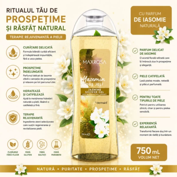 Maxrosa gel de dus 750 ml Jasmine - image 3