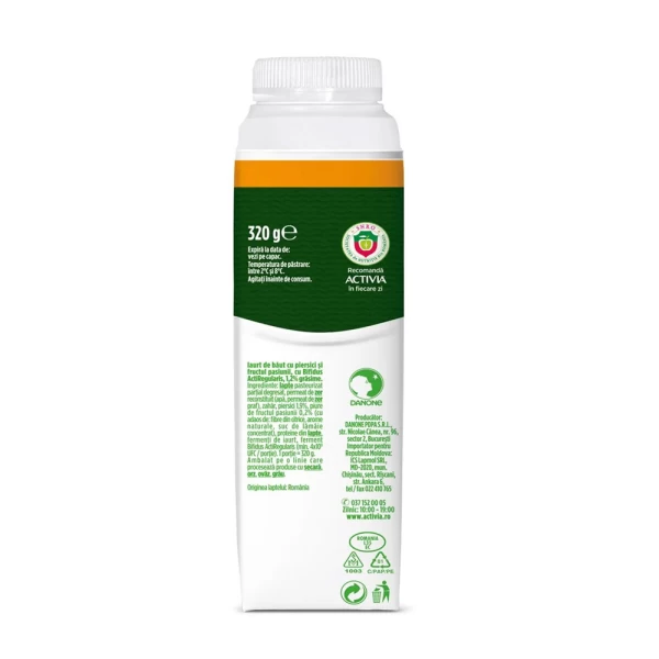 Activia Iaurt de baut piersic si fructul pasiunii 320g - image 2
