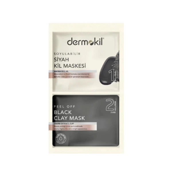 Dermokil Masca cu argila neagra peel-off 2 × 7,5 ml - image 1