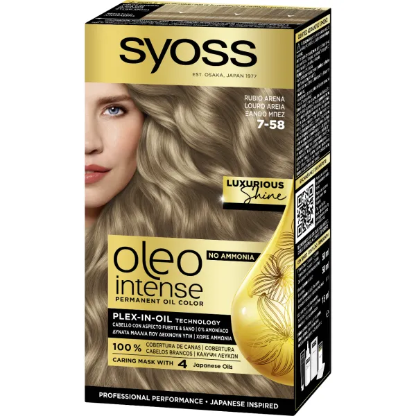 Syoss Oleo Intense Vopsea de par 7-58 Blond Rece - image 1