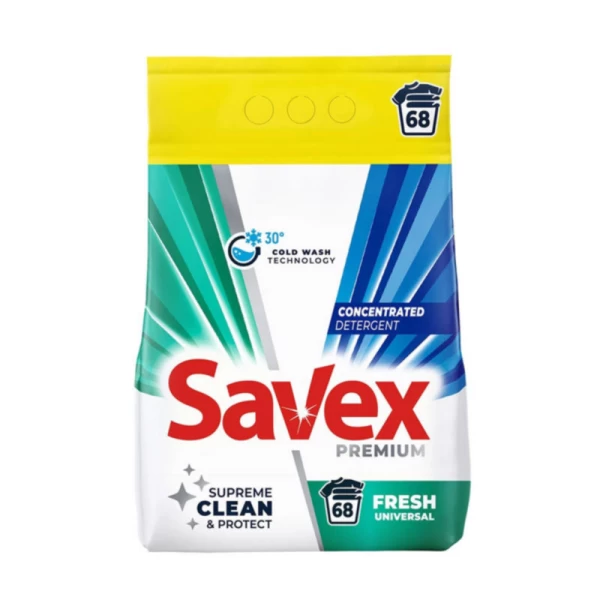 Стиральный порошок со свежим ароматом Savex Premium Fresh 5,5 кг 68 стирок - image 1