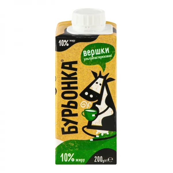 Сливки 10% ультрапастеризованные Бурьонка т/п 200г - image 1