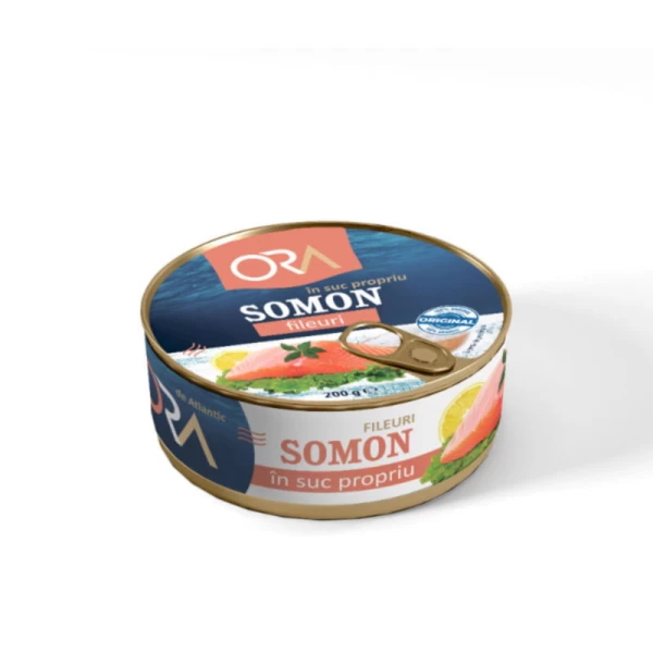 Ora Somon de atlantic fileuri in suc propriu 200 g - image 1