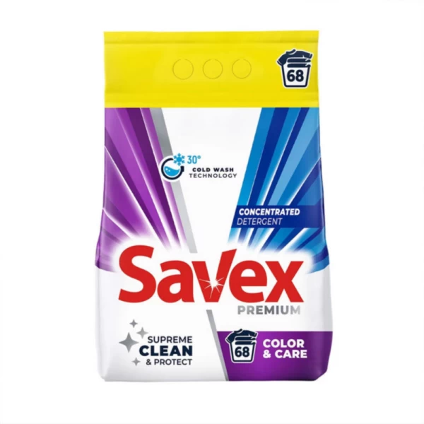 Стиральный порошок со свежим ароматом Savex Premium Color 5,5 кг 68 стирок - image 1