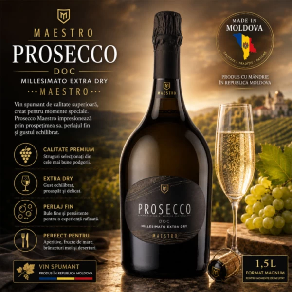 Maestro Вино игристое Prosecco Millesimato d.o.c. Экстра Драй 1,5 л - image 2