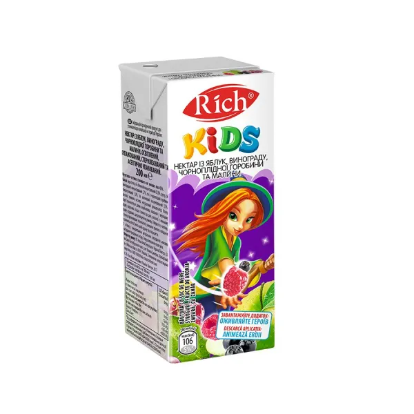 Rich Kids Нектар Яблоко и малиновый 200мл - image 1