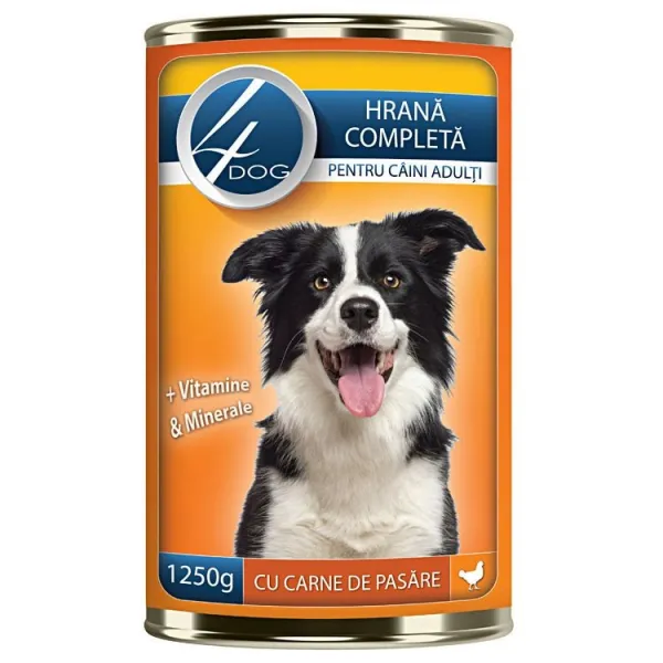 4Dog Conserva pentru caini adulti cu carne de pui 1240 gr - image 1