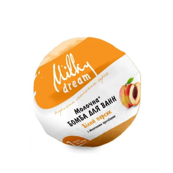 Milky Dream Бомба для ванн молочная, Белый персик 100г - image 1
