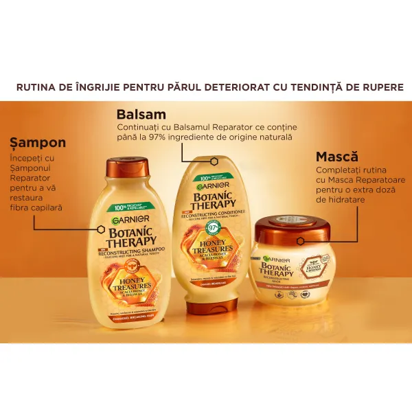 Garnier Botanic 400 мл Шампунь с медом и пчелиным воском для поврежденных и склонных к ломкости воло - image 4