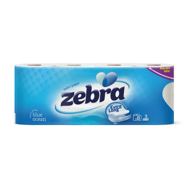Zebra Color Blue Туалетная бумага 8 рулона 3 слойная - image 1