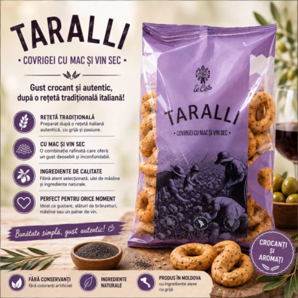 Tarallini Covrigei cu mac 200 g - image 2