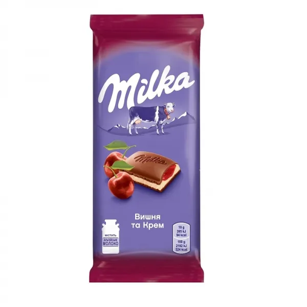 Milka Ciocolata cu umplutura de visina 90g - image 1