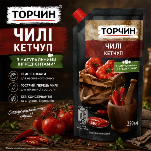 Кетчуп Торчин чили пастеризованный, 250 г - image 3