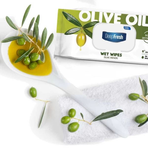 DeepFresh Servetele umede cu extracte naturale Olive Oil 120 buc - image 2