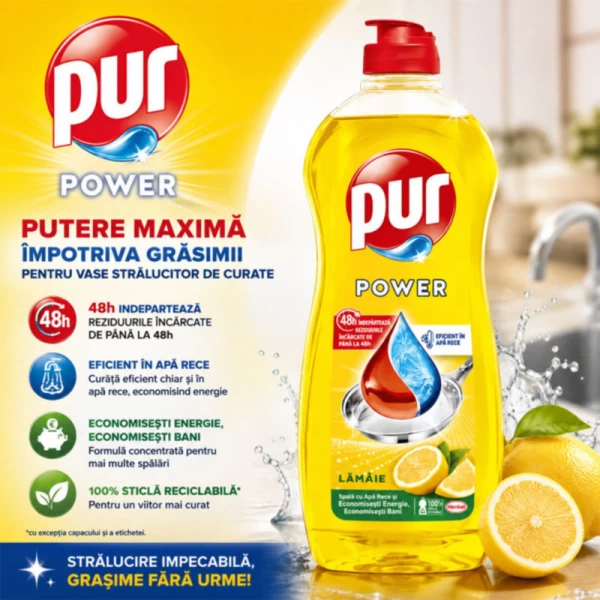Pur Detergent de vase 750 ml Power Lemon - image 2