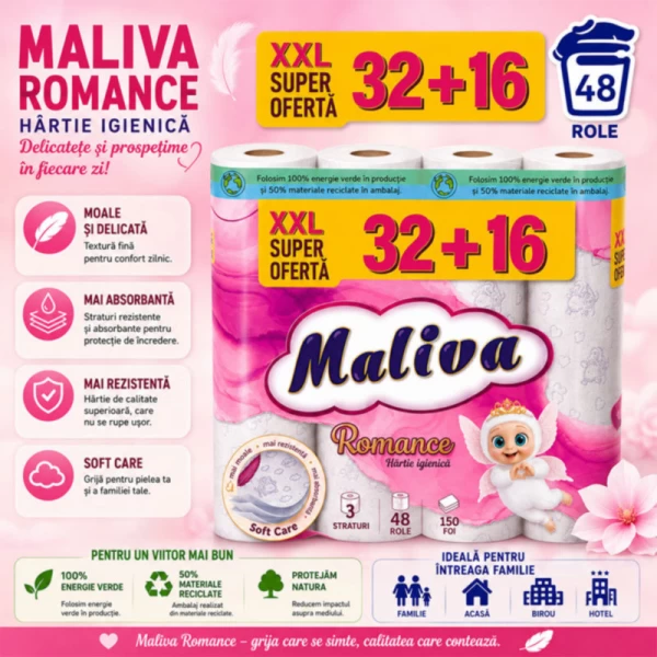 Maliva Hartie igienica 32+16 role 3 straturi Romance - image 2