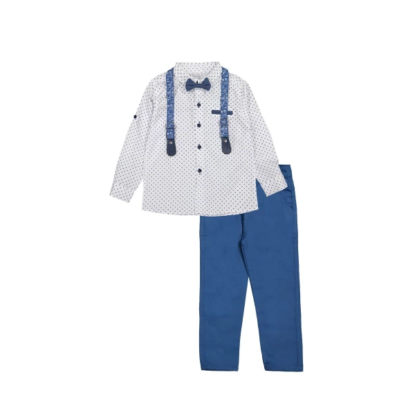 Terry costum pentru baieti 5-8 ani, cu cămașă cu model de fluturi, 6304 - image 2