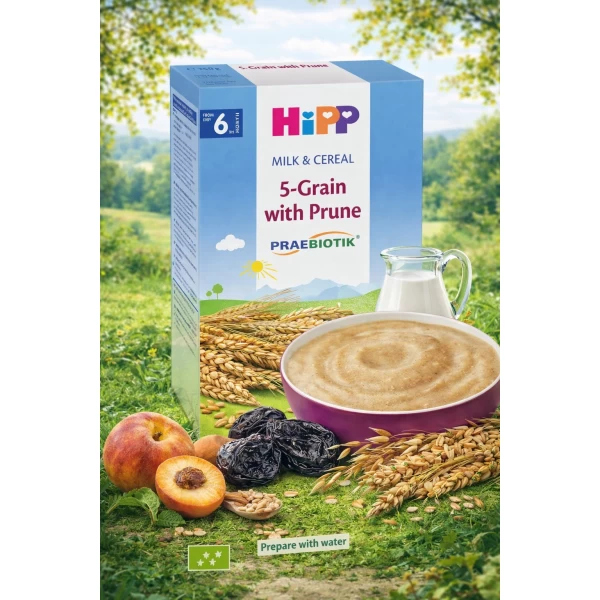 HiPP Terci de lapte cu 5 cereale și prune uscate (6+ luni), 250 g - image 3