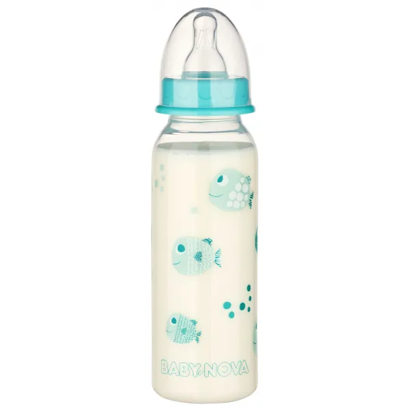Baby Nova Силиконовая бутылочка со стандартным горлышком, 0-24 мес, 240мл - image 1