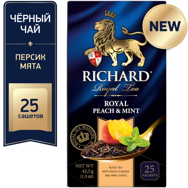 Чай черный Richard Royal Peach & Mint ароматизированный 25 пак - image 2