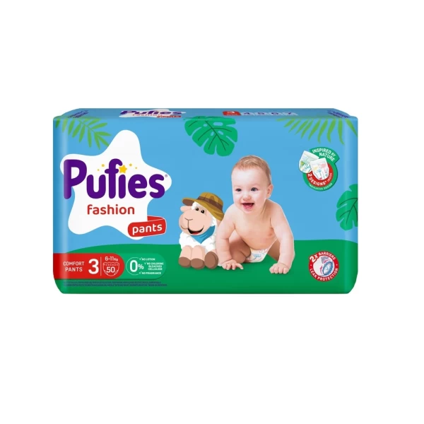 Pufies Pants Fashion & Nature, Maxi Pack Nr.3 Midi 6-11 kg 50 buc - image 2