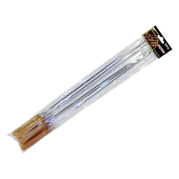 Set ace pentru frigarui BBQ 6buc, 50сmX0.3cm, maner din lemn - image 1