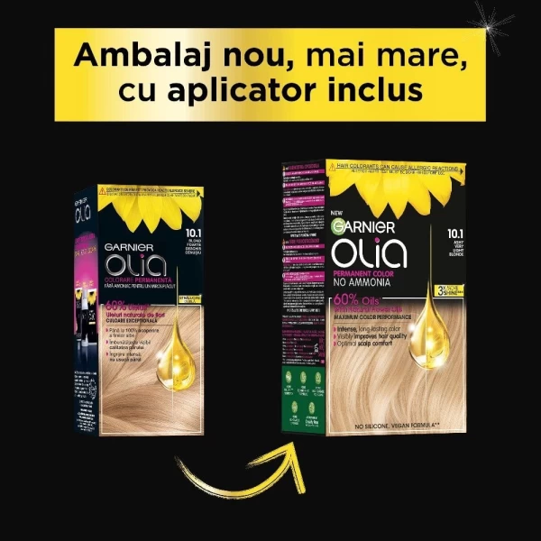 Garnier Olia Vopsea de par permanenta fara amoniac 10.1 Ashy Very Light Blonde - image 2