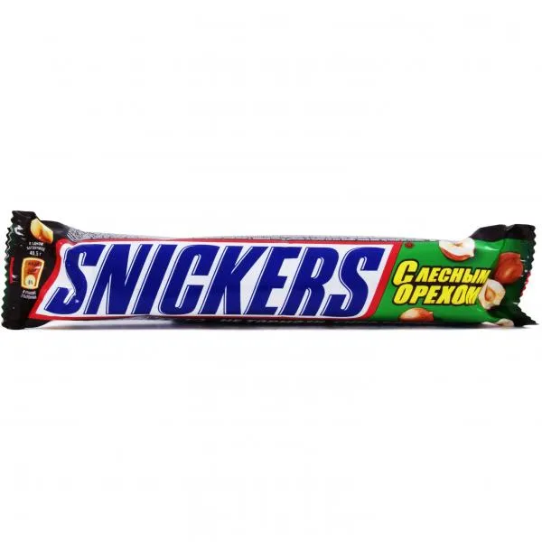 Батончик Snickers шоколадный лесной орех, 81г - image 1