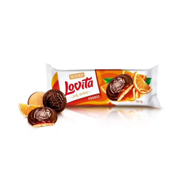 Biscuiti Roshen Lovita cu umplutura de jeleu cu gust de portocala 135g - image 2