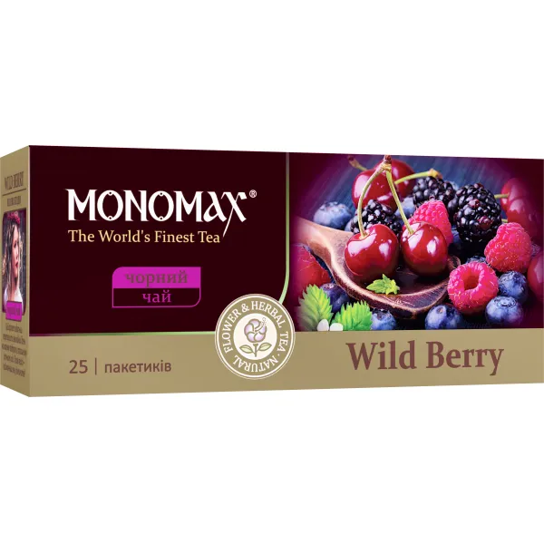 Чай черный пакетированный Мономах Wild Berry 25 х 1,5 г - image 1