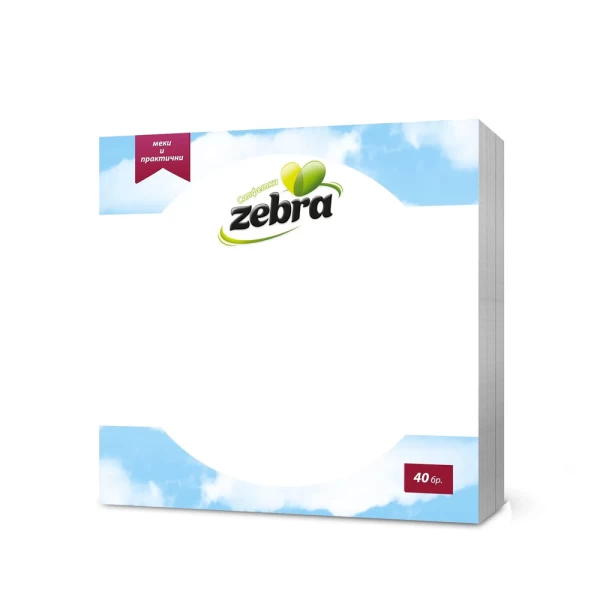 Zebra servetele de masa 28x28cm, 40 buc Albe - image 1