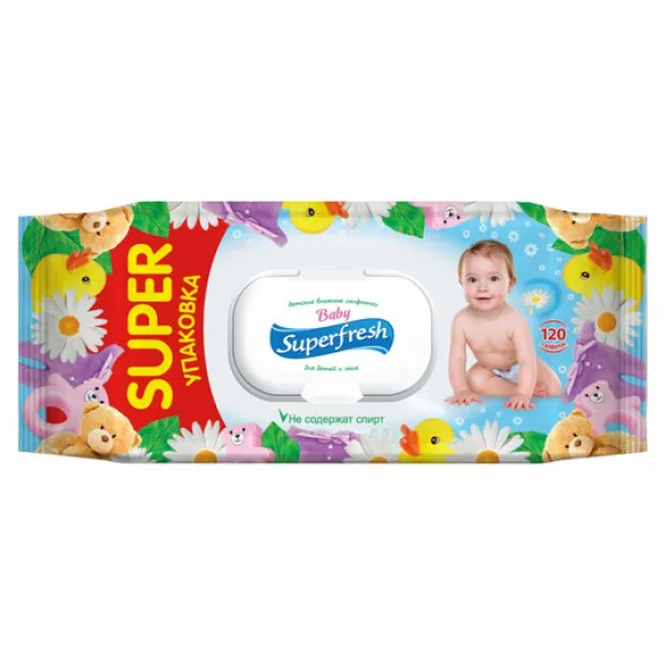 Super Fresh Влажные салфетки для детей 120 шт - image 1