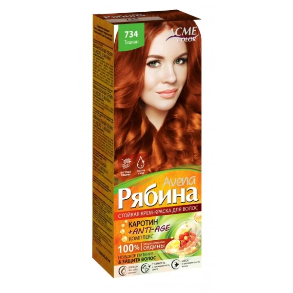 Vopsea pentru par ACME Riabina Avena, 734 - Tițian, 100 ml - image 1