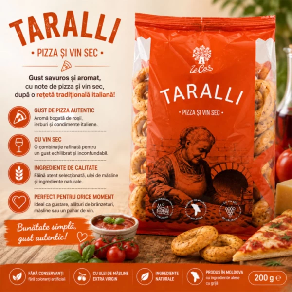Tarallini Covrigei cu gust de pizza 200 g - image 2