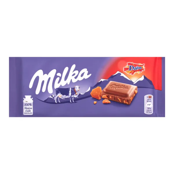 Шоколад молочный Milka с кусочками карамели с миндалем, 100г - image 1