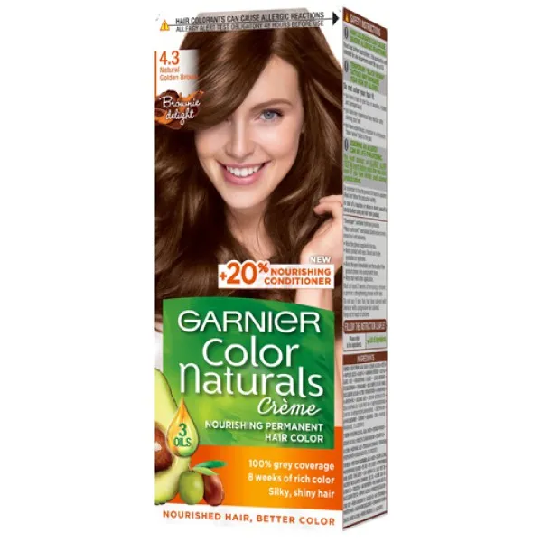 Стойкая краска для волос с аммиаком Garnier Color Naturals 4.3 Golden Satin - image 1
