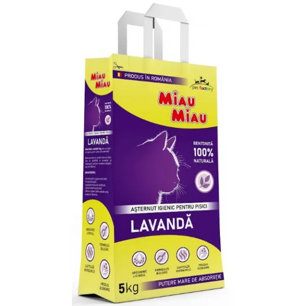 Miau Miau Наполнитель для лотков лаванда 5kg - image 1