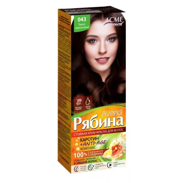 Vopsea pentru par ACME Riabina Avena, 043 - Castaniu Inchis, 100 ml - image 1