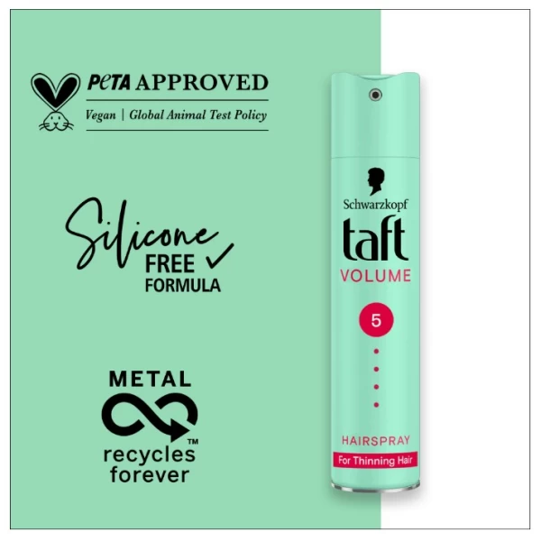 Taft Fixativ de par Volume Mega Strong Hold, nivel fixare 5, formula vegana, 250 ml - image 2