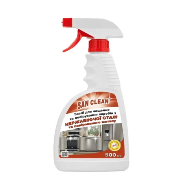 San Clean Spray pentru lustruirea oțelului și metalului, 500 ml - image 1
