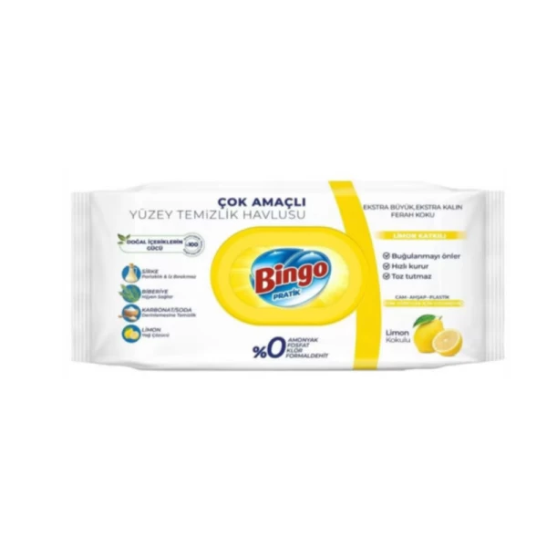 Bingo Servetele umede universale de curatare Lemon 96 buc - image 1