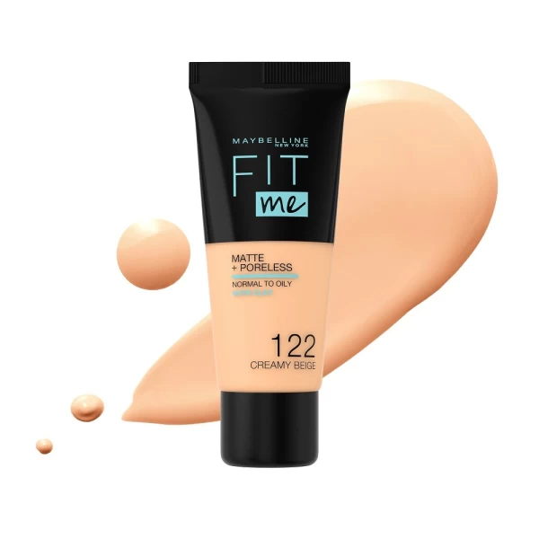 Fond de ten mat Nuanta 122 Creamy Beige Fit Me, 30 ml, Maybelline - image 1