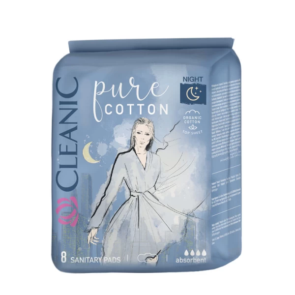 Cleanic Pure Cotton Absorbante Night 8 buc - image 1