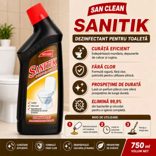 Santic WC pentru întreținerea toaletelor Aromă de Citrice, 750 ml - image 2