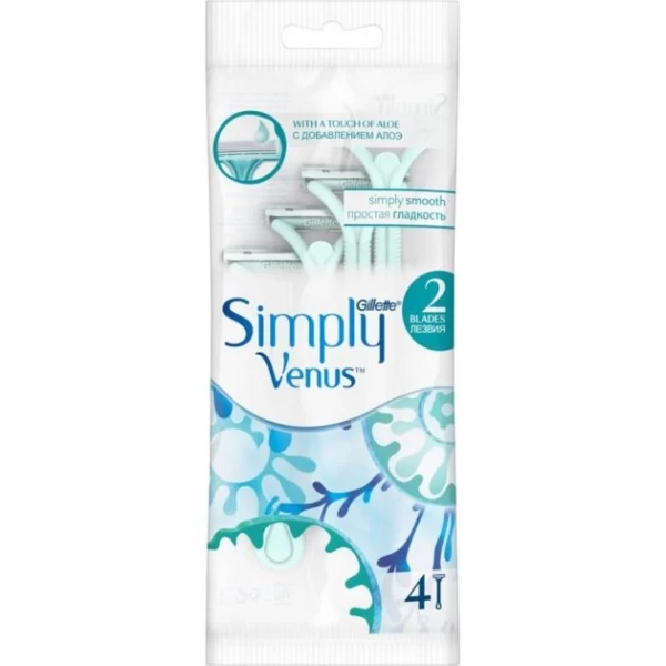 Gillette Одноразовые станки для бритья женские Simply Venus 2, 4 шт - image 1